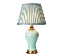 HPTHLY Table Lamp American Ceramic Table Lamp Crystal Glaze Ceramics Desk Lamp Living Room Bedroom Bedside Lamp European Style Simple Dressing Table Lamp War