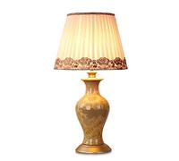 HPTHLY Table Lamp Ceramic Table Lamp American Retro Large Living Room Desk Lamp European Style Bedroom Bedside Lamp Study Room Office Decoration Lamp Button