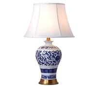 HPTHLY Table Lamp Ceramics Table Lamp Chinese Classical Blue And White Porcelain Bedroom Bedside Lamp Hand-Painted Vase Bedroom Desk Chinoiserie Lamp Large O