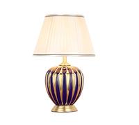 HPTHLY Table Lamp Hotel Reading Lamp, Bar Clubhouse Decorative Lights Outline In Gold Ceramics Desk Lamp 2 Shades Copper Base Reading Lamp E27 Reading Lamp/B(Gold-36 * 36 * 55Cm)