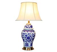 HPTHLY Table Lamps Mid Century Modern Vase-Shaped Table Lamp 66Cm High Hand-Made Ceramic Bedside Lamp For Living Room Bedroom House Large Oriental Ceramictab