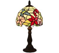 HPTHLY Tiffany Style Table Lamps, 8Inch Tiffany Style Table Lamp, Pastoral Antique Stained Glass Bedside Lamp(W)