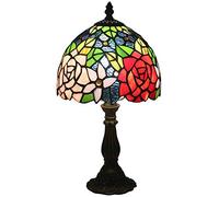 HPTHLY Tiffany Style Table Lamps, 8Inch Tiffany Style Table Lamp, Pastoral Antique Stained Glass Bedside Lamp(I)