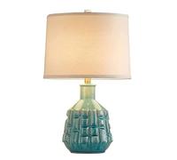 HPTHLY Vintage Bedside Lamp Blue Ceramic Table Lamp Ice Crack Glazed Bedside Desk Nightstand Lamp For Bedroom Living Room Office College Desk Lamp Table Lamp(B-Dimmer Switch)