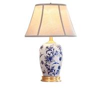 HPTHLY Vintage Bedside Lamp Ceramic Table Lamp Chinese Brass Nightstand Lamp For Bedroom Living Room Living Room Office Table Lamps For Bedroom,Dimmer Switch(Dimmer Switch)