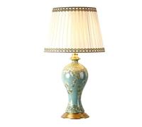 HPTHLY Vintage Bedside Lamp Ceramic Table Lamp Crystal Glazed Desk Lamp Retro Ceramic Living Room Table Lamps For Table Decoration Table Lamps For Bedroom,Di(Dimmer Switch-30 * 51Cm)