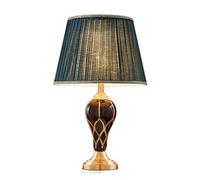 HPTHLY Vintage Bedside Lamp Ceramic Table Lamp Desk Table Lamps Postmodern Brass Pedestal Bedroom Living Room Table Lamps Table Lamps For Bedroom,B,Push N Sw(A-Dimmer Switch)