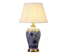 HPTHLY Vintage Bedside Lamp Ceramic Table Lamp Traditional Nightstand Lamp For Bedroom Living Room Decoration Study Table Lamps For Bedroom,Dimmer Switch(Push N Switch)