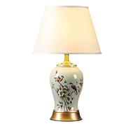 HPTHLY Vintage Bedside Lamp Chinese Ceramic Table Lamp Large Classic Living Room Decor Desk Lamp Handmade Floral Glazed Bedside Lamp For Bedroom Table Lamps