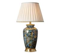 HPTHLY Vintage Ceramic Table Lamp, Small Bedside Lamp With Linen Shade, Mid Century Modern Nightstand Lamp,Traditional Desk Lamp Decor For Living Room Bedroo(A-40X68Cm(16X27Inch))