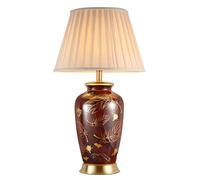 HPTHLY Vintage Ceramic Table Lamp, Small Bedside Lamp With Linen Shade, Mid Century Modern Nightstand Lamp,Traditional Desk Lamp Decor For Living Room Bedroo(C-40X68Cm(16X27Inch))