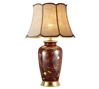 HPTHLY Vintage Ceramic Table Lamp, Small Bedside Lamp With Linen Shade, Mid Century Modern Nightstand Lamp,Traditional Desk Lamp Decor For Living Room Bedroo(D-40X68Cm(16X27Inch))