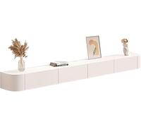 HPTHLY Wall Mounted Floating Tv Console Shelf With Storage Doors 200Cm Modern Wall Shelf For Living Room & Bedroom Stylish Tv Stand & Display Unit (A-220Cm)