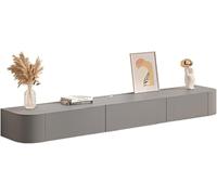 HPTHLY Wall Mounted Floating Tv Console Shelf With Storage Doors 200Cm Modern Wall Shelf For Living Room & Bedroom Stylish Tv Stand & Display Unit (B-200Cm)