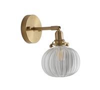 HPTHLY Wall Mounted Light Nordic Glass Ball Wall Light Sconce - Bathroom Mirror Ahead Bedroom Beside Copper Wall Lamp Sconces - E27 Brushed Brass Finished Le