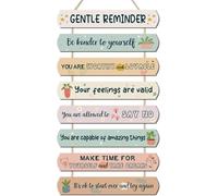 HPUINB Inspirational Quotes Gentle Reminders Wall Art, Motivational Positive Affirmations Decor, Rainbow Mental Health Nursery Positive Decorations for Kids Bedroom
