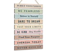 HPUINB Inspirational Quotes Wall Art,Inspirational Wood Sign,Rainbow Motivational Quote Wall Decor for Nursery,Be Kind Positive Phrases Wall Decorations For Kids Bedroom Decor