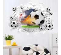 HPUINB Large 3D Sport Wall Stickers - Football Bedroom Gifts for Boys' Room, Wallpaper, Murals for Boys' Bedrooms