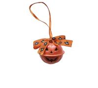 hpus Halloween Pumpkin Bells Ghost Day Decoration Party Gifts Pet Collar Pendant Ghost face Round Bells 4cmbell+orangebow
