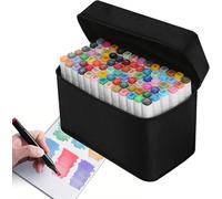 HPVERDALIVING 80 Colours Alcohol Markers Set - Twin Markers Dual Tip (Broad & Fine) Touch Brush Tip Alcohol Markers, 80pcs Pens for Drawing (White)