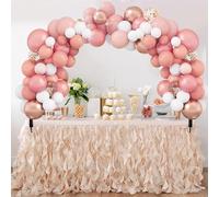HPVERDALIVING Balloon Arch Kit with Stand, Reusable Frame & Holder Modern Art Deco Backdrop, Fibreglass PVC Arch Stand for Wedding Birthday Party (Transparent PVC Tabletop Balloon Arch)