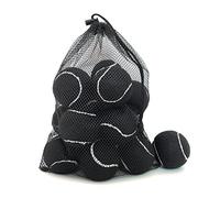 HPWFHPLF Tennis Balls, 15 Pack Practice Tennis Balls for Beginners, Training Playing Tennis Balls for Dogs, Come with Mesh Carry Bag (Black)
