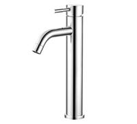 HPWVKVDB Tall Basin Taps - Chrome Mono Vessel Sink Tap for Bathroom Vanity Sink, Single Lever High Rise Basin Mixer Tap for Cloakroom and Washroom, Stainless Steel Countertop Tap Quick Fit with Hose