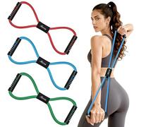 HPYGN Figure 8 Resistance Bands with Handles, Exercise Bands for Women Men, 8 Shaped Resistance Bands for Arm, Chest, Shoulder & Back Workout, Home Gym Equipment for Pilates, Yoga, Physical Therapy