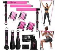 HPYGN Pilates Equipment, Pilates Bar Kit with Resistance Bands, Multifunctional Pilates Bar for Women & Men, Pilates Kit for Hip, Back, Arm, Full-Body Workouts, Home Gym Strength Training Equipment