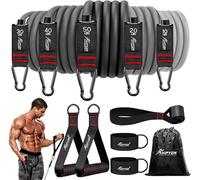 HPYGN Resistance Band, Exercise Bands with Handles, Workout Bands, Fitness Bands with Door Anchor and Ankle Straps, for Heavy Resistance Training, Physical Therapy, Shape Body, Yoga, Home Workouts Set