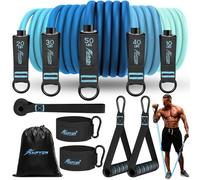 HPYGN Resistance Bands Set with Handles, Exercise Bands Stackable up to 150lbs, Resistance Bands Set Men with Door Anchor & Ankle Straps for Fitness, Strength, Yoga, Home Gym Equipment