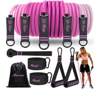 HPYGN Resistance Bands Set with Handles, Exercise Bands Stackable up to 150lbs, Resistance Bands with Door Anchor & Ankle Straps for Fitness, Strength, Yoga, Home Gym Equipment for Women and Men