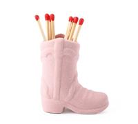 HPYSHP Cowboy Boot Match Holder - Ceramic Cowgirl Boot Decor Aesthetic Small Cute Matchstick Box Western Decorative Mini Matchesboxes for Bathroom Bedroom Fireplace Kitchen (Pink)