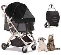 HPZ Pet Rover Lite Premium Lightweight Dog Cat Pet Buggy with Adjustable Zip Compartment Without Step, 1 Hand Fast Folding, Aluminium Frame for Small and Medium