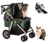 HPZ Pet Rover Titan-HD Premium Super-Sized Dog/Cat/Pet Stroller SUV Travel Carriage/w Access Ramp/100Lbs Capacity/Pumpless Rubber Wheels/Aluminum Frame for Small, Med, Large, XL Pets (Green Camo)