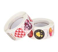 HPZIHUIT 2Pcs Sticker Roll Washi Material Tape DIY Scrapbook Gift Packaging Label Decorative Stickers (Red Bottom Love+Heart)