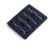 HPZIHUIT 4Pcs Wrench 3/3.2/3.5/3.7/4/5/5.5/6Mm Turnbuckle Nut Ball End Joint Remover Universal Tool For Remote control Car Drone Boat (Blue)