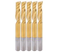 HPZIHUIT 5Pcs End Mill Ti-Plated 1-Flute CNC Spiral Router Bit High-Speed Steel Milling Cutter 6x25x60mm