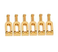 HPZIHUIT 6Pcs U Shaped Electric Guitar Bridge Saddles Tremolo Metal Roller Screw Saddle Replacement (Gold)