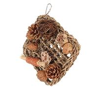 HPZIHUIT Bird Climbing Net Rattan Ball Pine Cone Corn Cob Nuts Straw Rope Parrot Woven Net for Parrot Cage Accessories