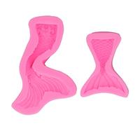 HPZIHUIT Fondant Molds 3D Princess Fish Tail Pink Washable Easy Demolding DIY Making Silicone Soap Molds for Cake Decoration