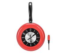 HPZIHUIT Frying Pan Wall Clock Aluminum Kitchen Pot Decorative Hanging Clocks for Dining Room Bars