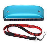 HPZIHUIT Harmonica 7-Hole Mini Blues Student Adult Beginner Playing Color Mouth Organ Wind Instrument (Blue)