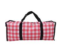 HPZIHUIT Large Capacity Clear Zippered Storage Bags Removable Clothes Organizer PVC Film CD Storage Bag for Peaked Sports (Red Plaid)