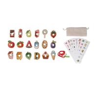 HPZIHUIT Wooden Threading Toy, Threading Toys for 2 Year olds Fine Motor Skills Early Learning Food Fruit Shape Blocks Lacing Toy for Toddlers