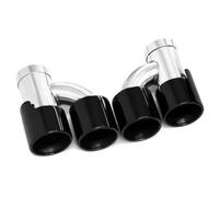 HPZPRPCEW 1 Pair Car Exhaust Tailpipe Tip For 535i 535d F10 F11 Upgrade M5 Look Quad Tailpipe Stainless Steel Muffler Exhaust System(Black B)