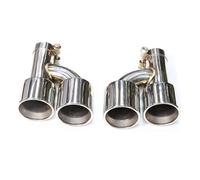 HPZPRPCEW 1 Pair Car Exhaust Tailpipe Tip For 535i 535d F10 F11 Upgrade M5 Look Quad Tailpipe Stainless Steel Muffler Exhaust System(Silver A)