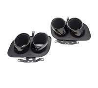 HPZPRPCEW 1 Pair For Porsche For Carrera 992 2020-2024 Exhaust Pipe Upgrade Stainless Steel Black Stainless Steel Quad Outlet Muffler Nozzle(BLACK)