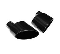 HPZPRPCEW 1 Pair Oval Exhaust For A4 A5 A6 A7 Upgrade RS4 RS5 RS6 RS7 Stainless Steel Black Muffler Nozzle Exhaust Header(BLACK)