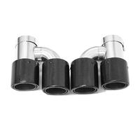 HPZPRPCEW 1 Pair Quad Tailpipe Stainless Steel Muffler Exhaust System Car Exhaust Tailpipe Tip For 535i 535d F10 F11 Upgrade M5 Look(Carbon Fiber Texture D)